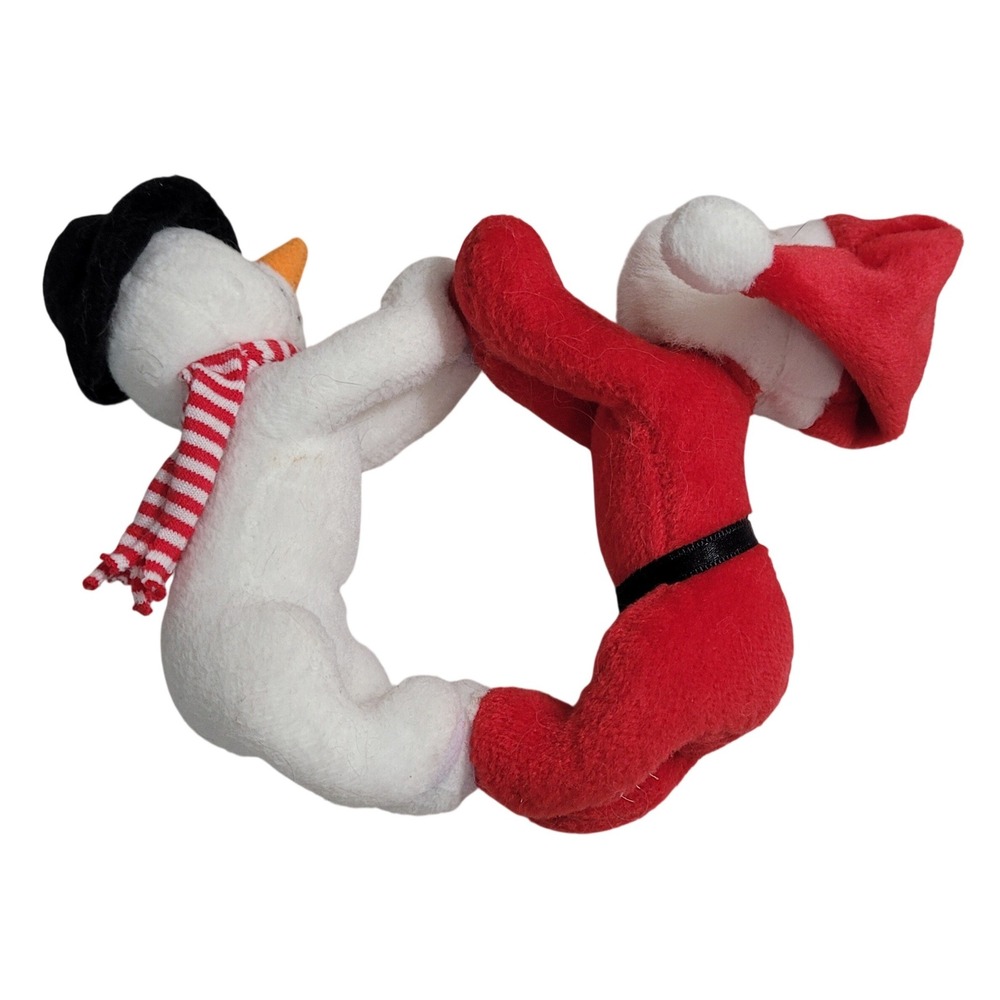 Unbranded Santa Snowman Plush Hugging Figures Christmas Decor Red White